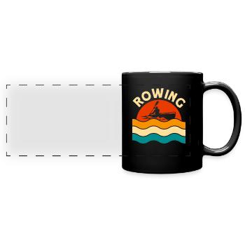 Team Rowing Rowers Rowing Gift - Full Colour Panoramic Mug - black - Front