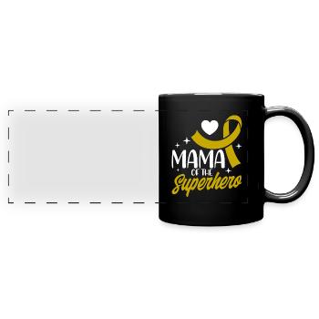 Survivant du cancer infantile du ruban jaune v - Mug panoramique uni - noir - Devant