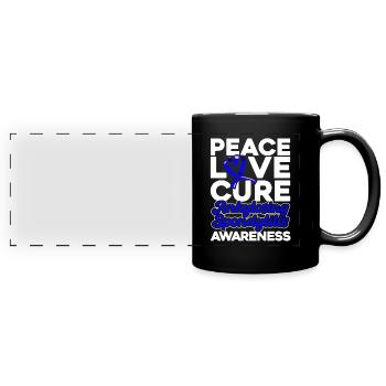 Ruban bleu de conscience de la spondylarthrite ankylosante - Mug panoramique uni - noir - Devant