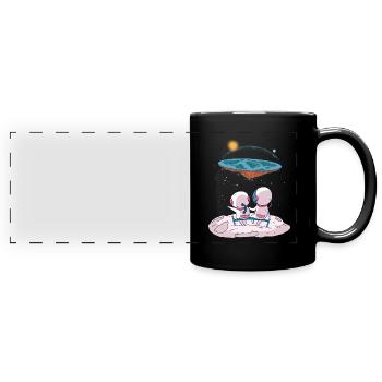 The earth is flat - Full Colour Panoramic Mug - black - Front