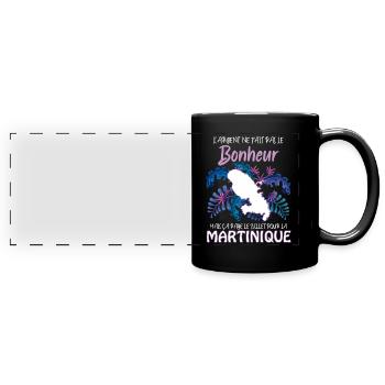 La Martinique Bonheur Et Billet Départ - Mug panoramique uni - noir - Devant