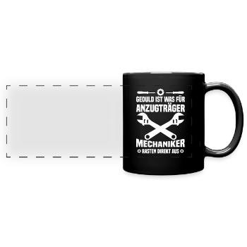 Geduld ist was für anzugträger mechaniker rasten - Mug panoramique uni - noir - Devant