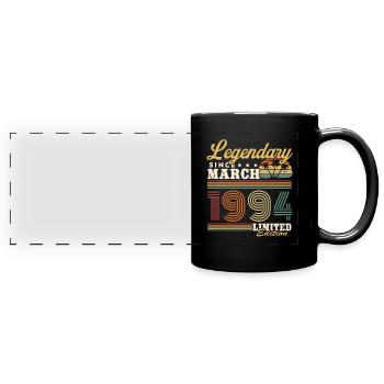 Legendary Since March 1994 Vintage Gift - Full Colour Panoramic Mug - black - Front