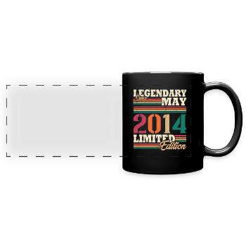 Vintage 2014 Mai Cadeau Anniversaire Rétro - Mug panoramique uni - noir - Devant