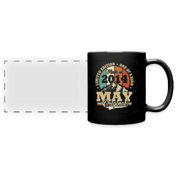 Millésime Mai 2014 Vintage Cadeau Anniversaire - Mug panoramique uni - noir - Devant