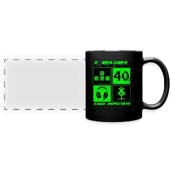 Level 40 Unlocked 40th Birthday Gamer - Full Colour Panoramic Mug - black - Front