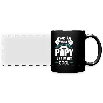 Really Cool Grandpa T-Shirt - Full Colour Panoramic Mug - black - Front