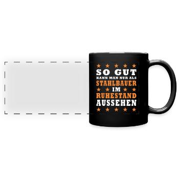 Stahlbau Stahlbauer Geschenk Geschenkidee Metall - Panorama-Tasse farbig - Schwarz - Vorne