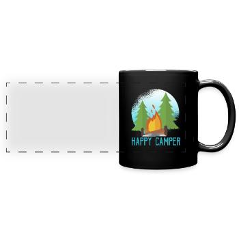 Holiday Tent Camping Saying - Full Colour Panoramic Mug - black - Front