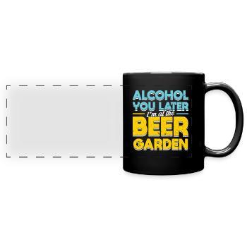 bière bière jardin de bière festival de la bière chope de bière - Mug panoramique uni - noir - Devant