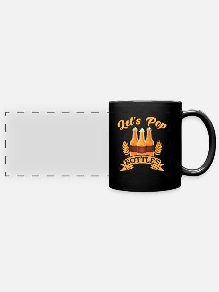 Bier Öffnen - Panorama-Tasse farbig - Schwarz