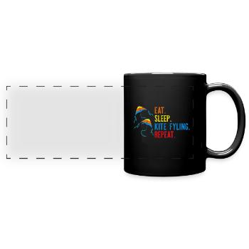 Hang Gliding Kite Flying Stunt Kite - Full Colour Panoramic Mug - black - Front