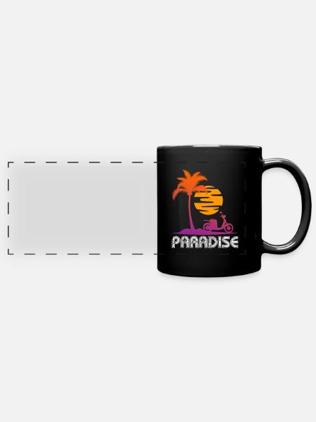 Roller Motorroller Moped - Panorama-Tasse farbig - Schwarz