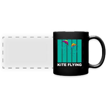 Drachenfliegen Spruch Drachensteigen Geschenk - Panorama-Tasse farbig - Schwarz - Vorne