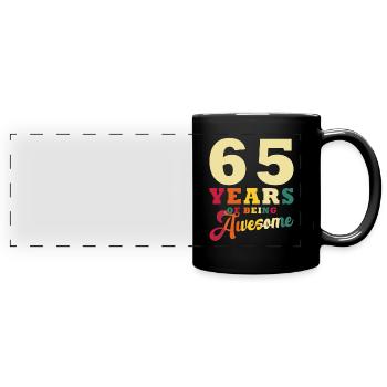 65 Years Of Being Awesome - Full Colour Panoramic Mug - black - Front