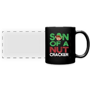 Christmas Xmas Elf Gnome - Full Colour Panoramic Mug - black - Front