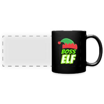 Elf Elf Cadeau - Mug panoramique uni - noir - Devant