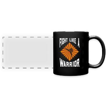 Boxen Boxer Kämpfer Kampf Spruch - Panorama-Tasse farbig - Schwarz - Vorne