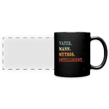 Intelligent Vater Mythos - Panorama-Tasse farbig - Schwarz - Vorne