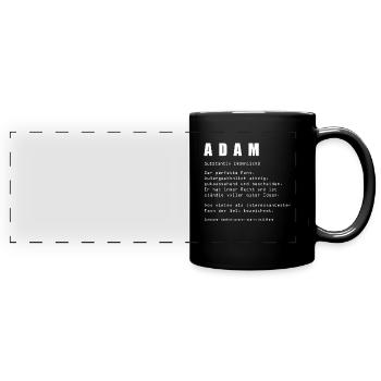 ADAM Vorname Name Spruch Lustig - Panorama-Tasse farbig - Schwarz - Vorne