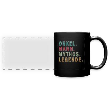 Onkel Mann Mythos - Panorama-Tasse farbig - Schwarz - Vorne