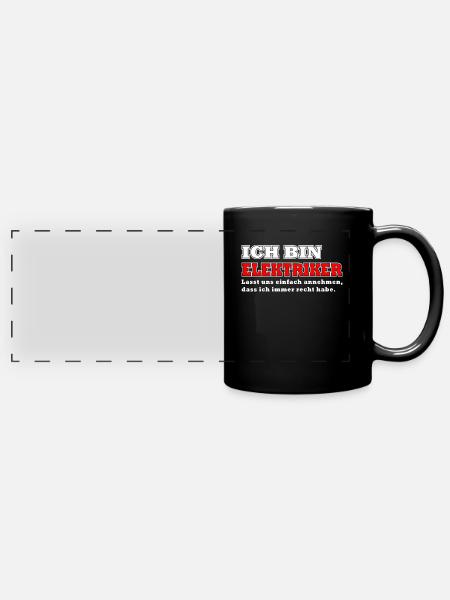 ich bin elektriker - Panorama-Tasse farbig - Schwarz