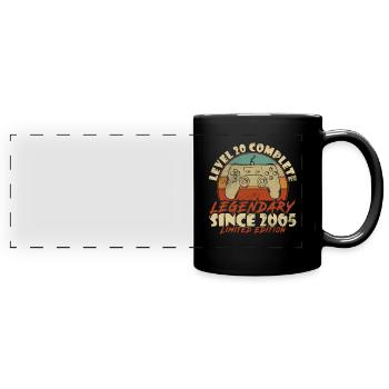 Gaming Geburtstag 20 Jahre Level 20 Complete - Panorama-Tasse farbig - Schwarz - Vorne