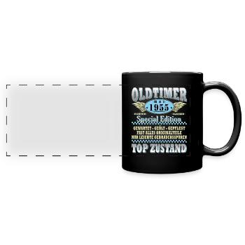 Oldtimer Mai 1955 - Geburtstag - Geschenk - Panorama-Tasse farbig - Schwarz - Vorne