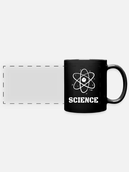 Physics: Science Atom - Panorama-Tasse farbig - Schwarz