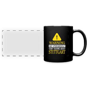 WARNING !: Stuttgart - Full Colour Panoramic Mug - black - Front