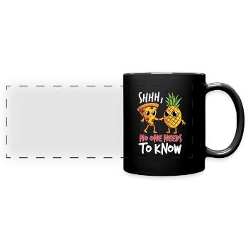 Chut, personne n’a besoin de savoir - Mug panoramique uni - noir - Devant