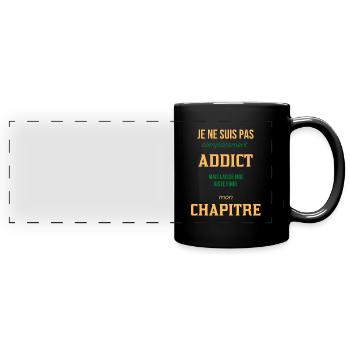 Addict livres lecture - Mug panoramique uni - noir - Devant