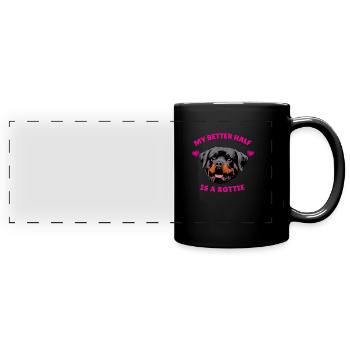 Rottweiler Girlie - Full Colour Panoramic Mug - black - Front