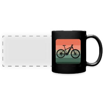 Un vélo avec moteur électrique - Mug panoramique uni - noir - Devant