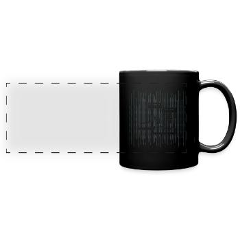 Bottes dans la nature agriculteur ASCII - Mug panoramique uni - noir - Devant