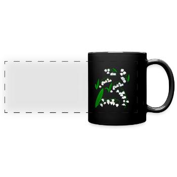 Lys de la vallée - Mug panoramique uni - noir - Devant