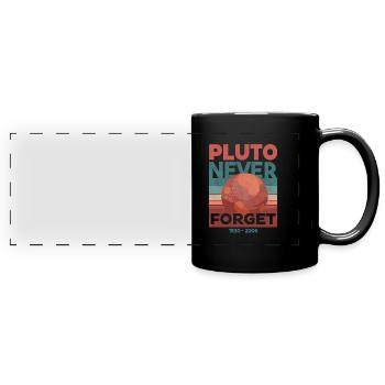 Pluto - Never forget - Panorama-Tasse farbig - Schwarz - Vorne
