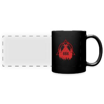 Rock with the Devil - 666 - Panorama-Tasse farbig - Schwarz - Vorne