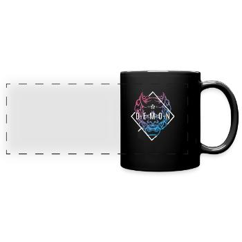 DEMON Oni Maske - Panorama-Tasse farbig - Schwarz - Vorne
