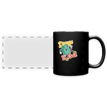 Drogen sind böse - Nein zu Drogen - Panorama-Tasse farbig - Schwarz - Vorne