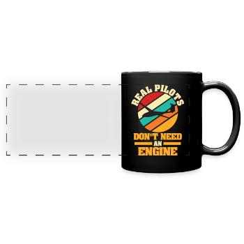 Glider glider pilot soaring gift - Full Colour Panoramic Mug - black - Front