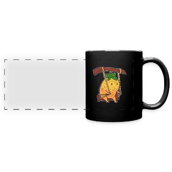 Ananas - Panorama-Tasse farbig - Schwarz - Vorne
