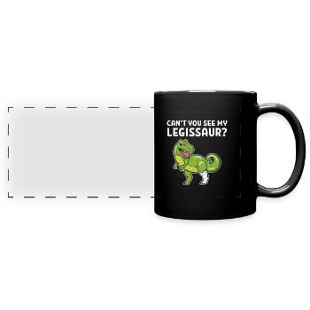 Gebrochenes Bein - Panorama-Tasse farbig - Schwarz - Vorne