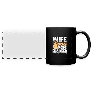 Frau Hund Mama Ingenieur Lustiger Ingenieur Geschenk - Panorama-Tasse farbig - Schwarz - Vorne
