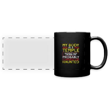 Sarcastic Gift Body is a Temple Ancient Crumbling - Full Colour Panoramic Mug - black - Front