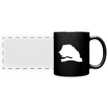 Senegal map flag - Full Colour Panoramic Mug - black - Front
