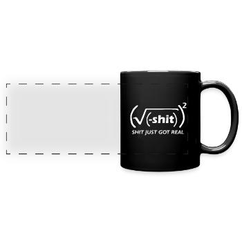 Math joke (shit got real) - Full Colour Panoramic Mug - black - Front