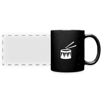 Drums - Trommel - Musiker - Panorama-Tasse farbig - Schwarz - Vorne