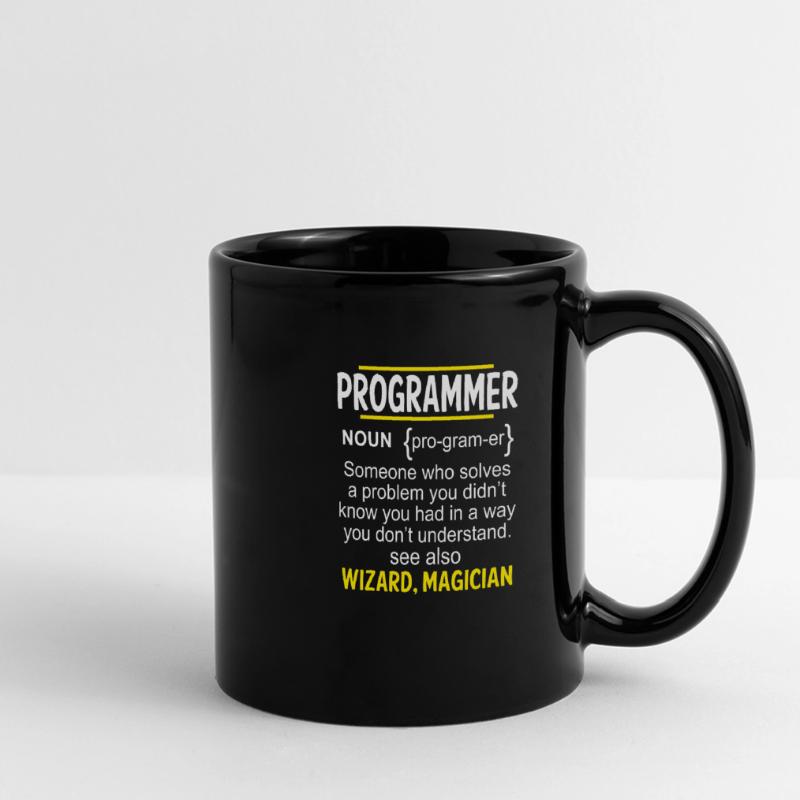 Funny Developer Coder IT Programmer Gift Full Colour Panoramic Mug