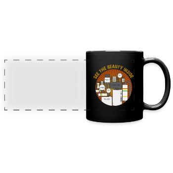 See The Beauty Inside Elektrotechnik Freak Lustig - Panorama-Tasse farbig - Schwarz - Vorne